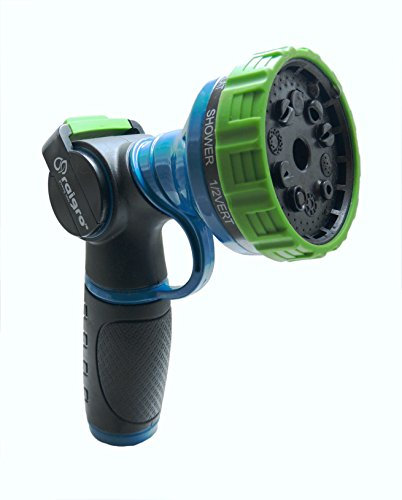 Raigro Lawn and Garden Hose Nozzle - Heavy-Duty, Pull-Trigger Spray Nozzle - with thumb control and 10 spray patterns! - Fully Covered Metal Body, Water Hose Nozzle.