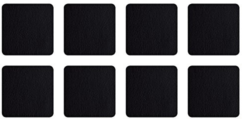 ASA Selection 7835420 Untersetzer für Gläser, 10 x 10 cm, Kunststoff in Lederoptik, schwarz (2 x 4er Pack)