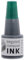 Imprint Nachfülltinte 7711 für Imprint Handstempelkissen 9071M, 9072M, 9073M – 1 Nachfüllfläschchen, Füllmenge 24ml, grün, wasserbasierte Stempelfarbe, sauberer Abdruck, Größe 7,5 x 3 cm