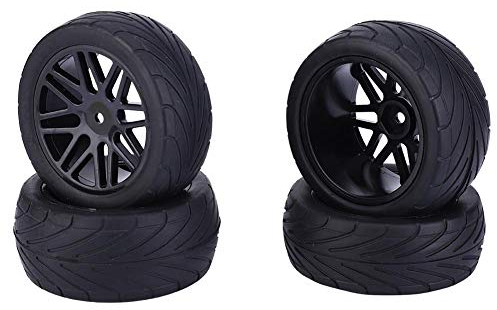 Tbest 4 Stück Offroad-Räder, Raupenräder für Auto, RC, Universal, 1/10, 85 mm, RC Fernbedienung (schwarz)