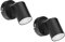 ledscom.de 2 Stück Wandspot WAIKA, einflammig, mit Schalter, GU10, schwarz matt, inkl. 468lm LED GU10 Lampe, warm-weiß