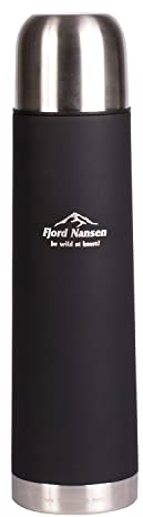 FJORD NANSEN Honer Thermos Flask Insulated Stainless Steel Drinking Bottle with Drinking Cup Vacuum Thermos Water Bottle Sport Outdoor Camping Insulated Flask with Screw Cap 1 L