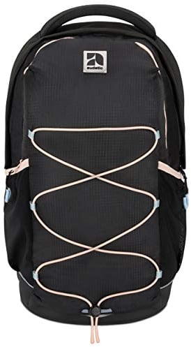 Audetic Schulrucksack Mädchen Teenager Schwarz Rosa - AERO - Ergonomischer Rucksack mit vielen Fächern für Schule & Freizeit - Wasserabweisend
