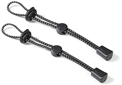 luzen 2 x schwarze Rucksack-Wanderstock-Seile, verstellbar, elastisches Seil, Schlüsselband, Befestigungsschnalle, Halterung für Outdoor, Wandern, Wandern, Trekking, Klettern, Stock-Tragekordel