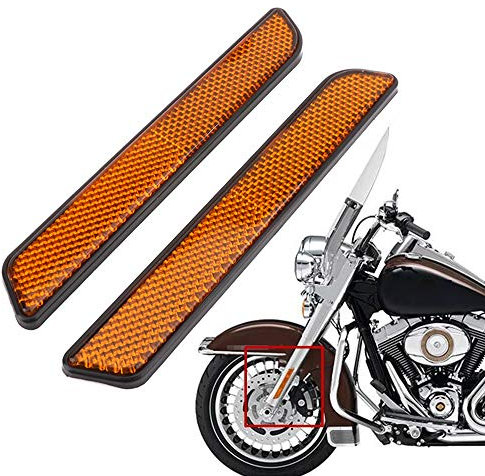 JFG RACING Motorrad-Gabelreflektor, Seitenreflektor, 2 Stück, vorne für alle Unterschenkel, Slide-Orange