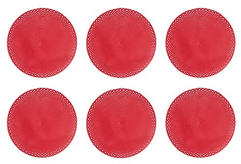 Harvey & Mason Set Of 6 Round Red Christmas Placemats For Any Dining Table Art Deco Luxury Tableware