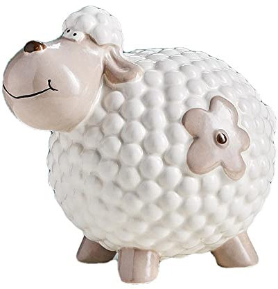 YQLKD Figuren Dekorationenkinder Sparschwein Süße Schaf Spardosen Keramik Tier Münzboxen Figuren
