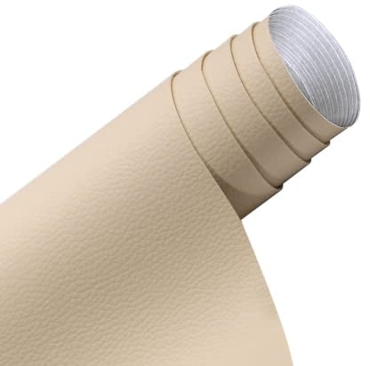 Kunstleder Selbstklebende Leder Reparatur Set, Lederflicken Selbstklebende Leder Reparatur Patch 40 x 150cm, für Sofas Autositze Bürostuhl Kopfteil Handtaschen Jacken, Beige