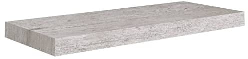 vidaXL Schweberegal Wandregal Schwebend Bücherregal Wandboard Hängeregal Dekoregal Freischwebend Regal Betongrau 60x23,5x3,8cm MDF