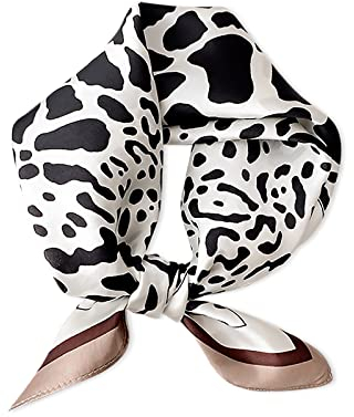LumiSyne Seidenschal Damen Quadratischer Schal Liebe Leopard Muster Leicht Weich Vierecktuch Bandana Kopfschmuck Halstuch Haarband