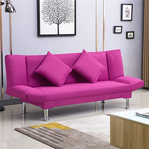 YXDFG Schlafsofa Für 3 Personen,Bequemes Stoffsofa,Skandinavisches 180 cm Breites Schlafsofa,Fester Und Flacher Sitzstoff,Für Wohnzimmer/Zimmer/Büro,Rose pink