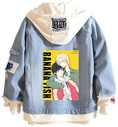 Banana Fish À Capuche Cosplay Veste Banana Fish Denim Veste Anime Sweat Costume Casual Sweat pour Hommes Femmes
