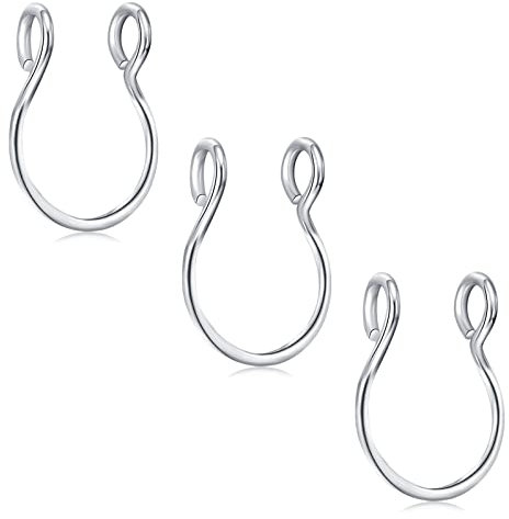 D.Bella Fake Septum Fake Nasenring, 20 g, künstlicher Nasenpiercing, Clip-on-Nasenringe, kein Piercing, künstlicher Körperpiercing-Schmuck für Damen und Herren