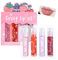 4PCS Fruchtig Lipglosse, Frische Lippenglasur Transparente farblose feuchtigkeitsspendende Lippenlotion für Fuller Hydratisiert Schönheit Lippen