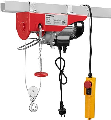 Stakmann Paranco Elettrico 1000W Argano Montacarico Fili Verricello Paranchi Elettrici Sollevatore Carico Sollevamento 220 V Sovraccarico Ascensore Con Telecomando (200kg/400kg)