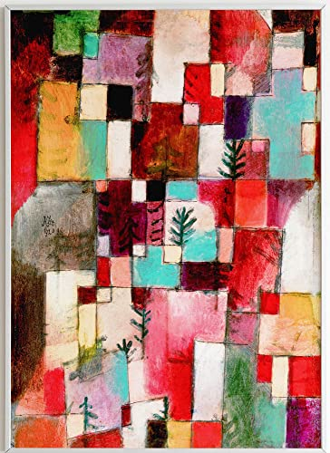 JOPRICO Paul Klee Poster Kunstdruck - Red Green and Violet and Yellow Rhythms (1920) by Paul Klee - berühmte Gemälde Impressionismus Kubismus Größe 50x70 cm | 20x28 inch