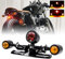 NWpangu Universal Motorcycle Tail Light, 12V 3-Head Bullet Shape Integrated Brake Light Turn Indicators Light Blinker Lamp Motorcycle License Plate Lamp. (Black)