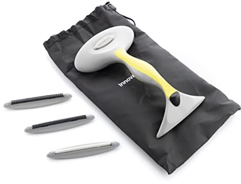 InnovaGoods® Quitapelusas 4 en 1, Quita Pelusas para Ropa con 3 Cabezales Intercambiables, Rodillo quitapelusas Ideal para Prendas, tapicerías, Cortinas, etc. Quitapelusas con Bolsa de Transporte.