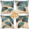 Wasserdichte Kissenbezug 4 Stück Dekorative Outdoor Kissen Wasserfest Atmungsaktiv Vintage Pflanzen Kissenbezug 40x40 Grün für Sofakissen Garten Outdoor Sofa Wohnzimmer Dunkelgrün Goldene Zierkissen