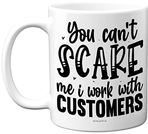 Stuff4 Funny Novelty Gifts - Can't Scare Me - 11oz Ceramic Dishwasher Safe Premium Mugs, Silly Secret Santa Presents, Christmas Mugs for Adults, Birthday Gift for Work Colleague