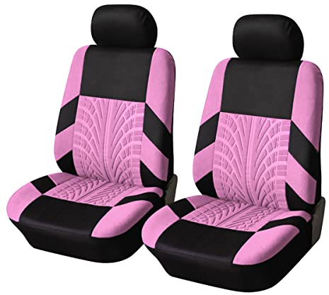 CGEAMDY 2er Set Autositzbezügemit Geprägten Körnern, Universell Sitzbezug Auto Sitzschoner Kompatibel, Rutsch-Und Wasserfestes, Für Limousinen, Auto, Van(Rosa)