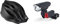 FISCHER Erwachsene Fahrradhelm, Radhelm, Cityhelm Shadow, S/M, 54-59cm, schwarz & DANSI Fahrradleuchten-Set StVZO I LED-Fahrradlicht I Rad-Licht hell vorne + hinten I Fahrradbeleuchtung 15-100 Lux