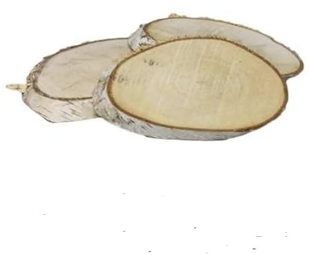 18 Stk ovale Holzscheiben 10-14cm Birkenscheiben oval Holzcheibe Bastelholz Deko Unterlage slice birch Naturdeko Herbstdeko Baumscheiben Birkenscheibe Deko Holzbrett Brettchen Untersetzer