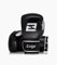 Exigo Elite Leather Hook and Loop Sparring Boxing Gloves - Black/Silver (16oz)