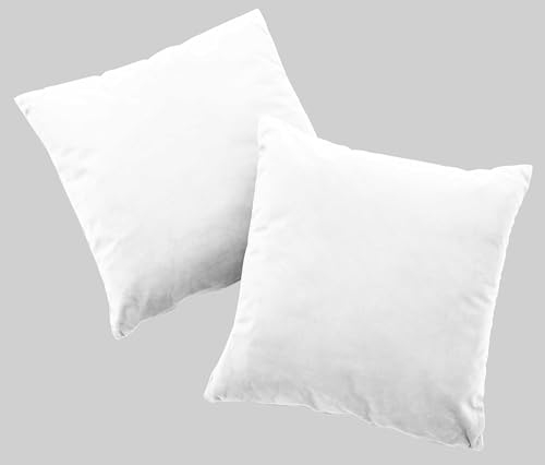 Gardinenbox 2er Set Sofakissen mit Füllung »Milano« HxB 45x45 cm Weiß Dekokissen mit Komfort-Samt-Bezug und Reißverschluß mit Füllkissen Extra Weich Couchkissen, 203572-2