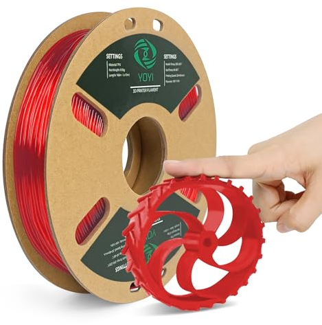 YOYI YOYI TPU Filament 1.75 mm, 3D Drucker Filament, Flexibles TPU Filament, TPU 95A, Maßhaltigkeit +/- 0.02 mm, 0.5 kg, Rot