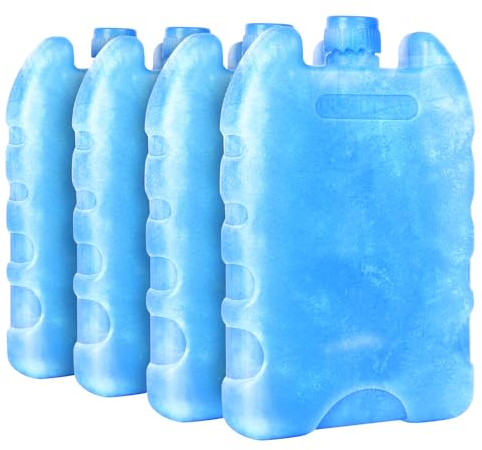 4-Pack Ice Packs for Lunch Boxes Cooler Insulated Bags Reusable Flexible Cold Long Lasting Camping Thin Small Pack Medium Freezer Accessories Essentials Storage Sandwich School Kids Adults Blue
