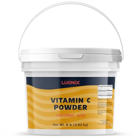 Luonix Vitamin C Powder, 1 Gallon Bucket, Ascorbic Acid, Supplement