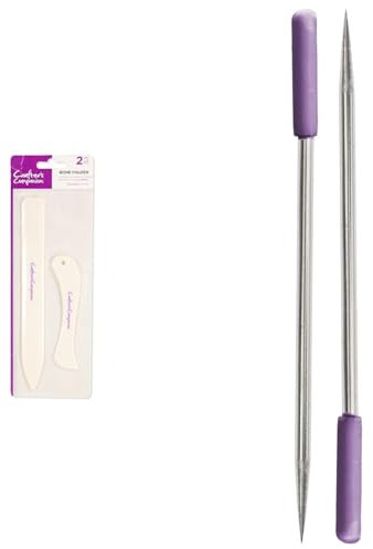 Crafter's Companion Curved and Straight Bone Folders for Paper and Card Crafting Projects - Set of 2, White, One Size & Pokey Tools for Paper and Card Crafting Projects - Set of 2