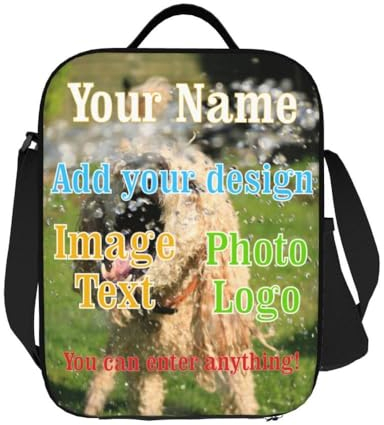 Lonchera personalizada para niños y adultos, lonchera aislada personalizada con foto/nombre, bolsa reutilizable personalizada con correas de hombro ajustables y bolsillo para viajes, picnic,