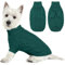 Lelepet Winter Hundepullover, Gestrickter Warm Hundepulli mit Rollkragen, Weihnachtspullover für kaltes Wetter, Weiche Hundestrickwaren, Hundemantel Sweater Haustier Bekleidung, Pfauengrün S