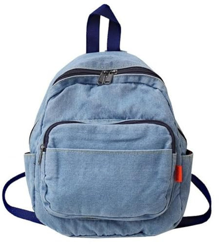 Keuyeo Vintage Canvas Rucksack Lässige Tagesrucksäcke Reiserucksack Teenager Schultasche Mini Denim Rucksack Für Schule Und Reisen