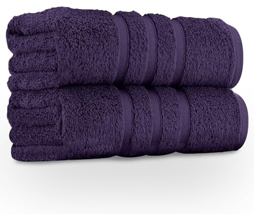 GC GAVENO CAVAILIA Premium Jumbo Bath Sheet 2 Pack - 100% Ring Spun Cotton Towels Bath Sheet - Highly Water Absorbent & Quick Dry Extra Large Bath Sheets - Soft Hotel Quality Bath Towel - Purple