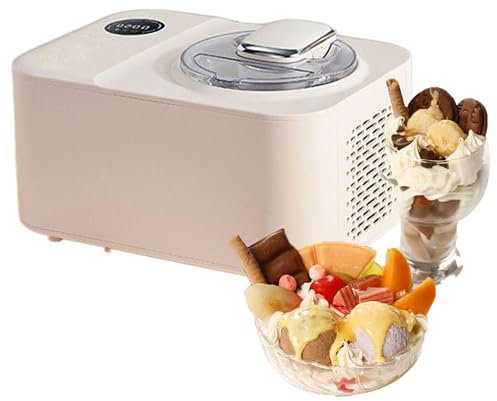 Macchina automatica per gelato, in acciaio inox, capacità 1,2 l, con display LCD e compressore per la casa, include compressore