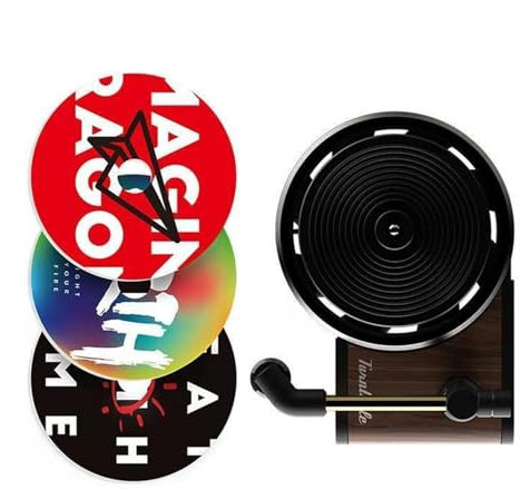 Record Player Car Air Freshener | Retro Record Player Air Fresh Vent Clip | Car Vinyl Records Turntable Fragrance Diffuser | Record Player Auto Decor With 3 Aromatherapy Sheet