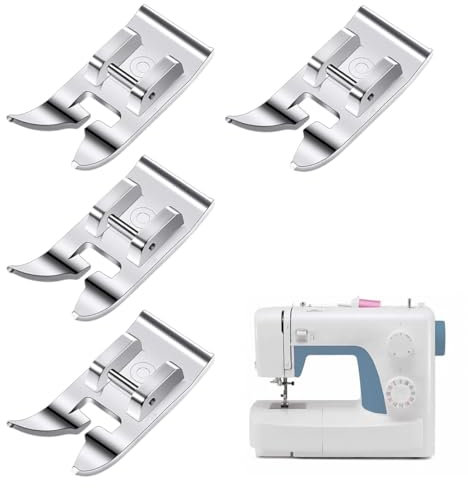 DWFEYOI 4 Pièces Pied De Biche Universel pour Machine À Coudre Pied De Couture Droit Pied Zigzag Accessoires Multifonctions Convient À Toutes Les Machines À Coudre À Tige Basse