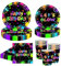 MORAINJAY 68Pcs Neon Birthday Tableware Set for Kids,Glow in The Dark Party Decoration Include Paper Plates,Cups Napkins,Happy Birthday Dinnerware Set Glow Party Supplies
