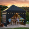 arvioo Pavillon 2.5x2.5m mit 4 Seitenwänden, Schützen Ihre Feier, Pop Up Faltpavillon Wasserdicht Winterfest UV-Schutz 3-Fach Höhenverstellbar, Partyzelt Stahlgestell & 210D Oxford-Gewebe (Anthrazit)