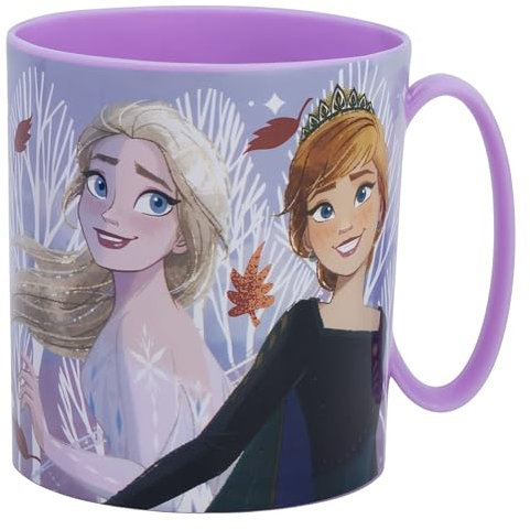 Taza infantil de plástico reutilizable para microondas de 390 ml de Frozen