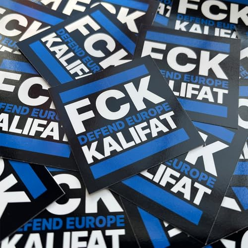 FCK Kalifat - Defend Europe Aufkleber/Sticker 50 Stück, 5,2 cm Islamisten FCK ISIS Tauhid Extremisten Terror