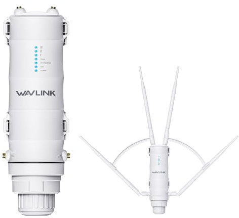 WAVLINK AC1200 Outdoor-WLAN-Repeater, Outdoor-WLAN-Extender mit Power Over Ethernet, IP65 wasserdicht, Gigabit RJ45, MU-MIMO, 4 x 7dBi Antennen für 100 m im Außenbereich