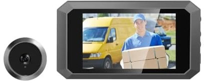 3.97inch Video Peephole Doorbell Camera Video-eye Auto Record Electronic Ring Night View Digital Door Viewer Entry Home Security(GRAY)