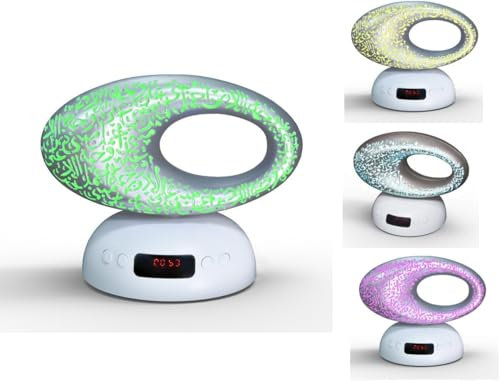 Mr. Gadget's Solutions Digital Quran Speaker – Wireless LED Azan Clock with App Control, Museum of the Future Edition – Smart Islamic Gadget with Full Audio Quran, Prayer Times, Bluetooth, and Remote