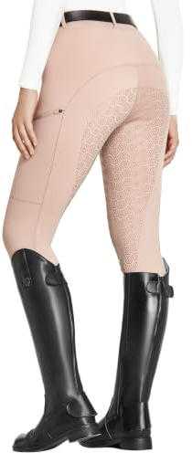 FitsT4 Sports Leggings d'équitation pour Femmes Pantalon d'équitation pour Filles Entièrement recouvert de Silicone avec Poche pour téléphone Portable et Passants de Ceinture