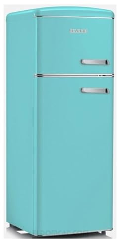 Severin RKG 8904 Retrò - Frigorifero Doppia Porta, 206 Litri, Statico, colore Turchese, Aperura Porta a Sinistra