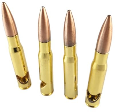 Fsahiuf Apribottiglie in ottone, design a cartuccia, 2 pezzi, apribottiglie portatili, cavatappi creativi, colore oro